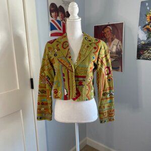 Funky Green Cropped Chico's Blazer
